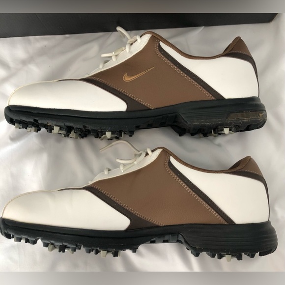 EUC, Nike Heritage white/brown golf shoes, size 10.5, worn 1x. - Picture 3 of 10